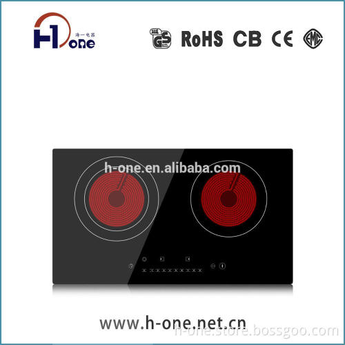 Double burner electrical ceramic cooker with smart control safety using kitchen appliance